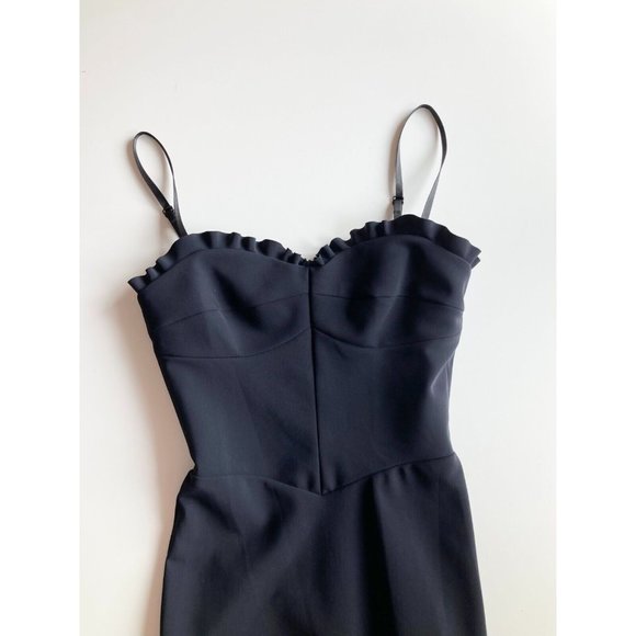 GRETA CONSTANTINE Faelyn Navy Neoprene Ruffle Trim Sheath Dress, Size XS - Picture 5 of 14